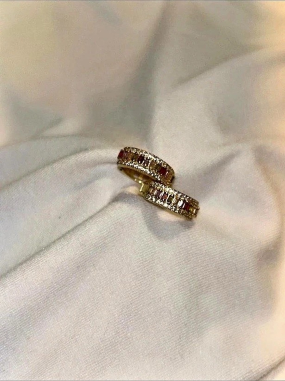 Gold-Tone Pavé Ring Like New